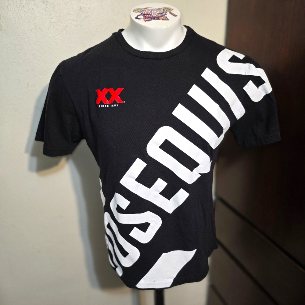 Dos Equis All Over Print Black Graphic T-Shirt L  Cerveza Beer promo